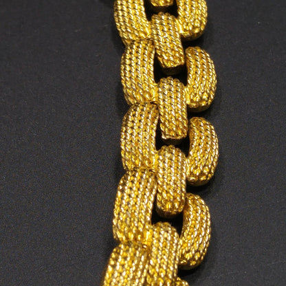 Monet Gold Plated Textured Choker Necklace, Mid Century, 1960s Vintage Jewelry
