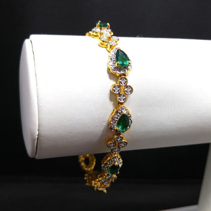 JBK Jackie Kennedy Bracelet – Camrose & Kross Faux Emerald & Rhinestone Replica