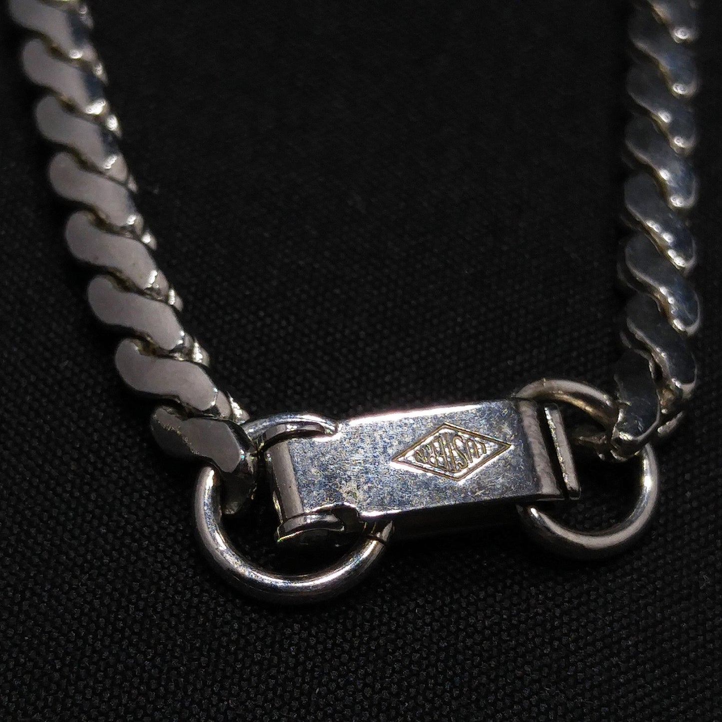 Lustern Blue Rhinestone Silver Tone Necklace, Louis Stern Gold Plated, 1940s Vintage Jewelry