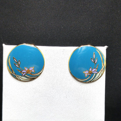 Laurel Burch Wind Flower Earrings, Gold Plated, 1980s Vintage Jewelry