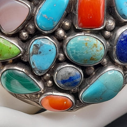 T. Benally Sterling Gemstone Pendant, Vintage Navajo Jewelry