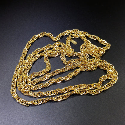 Hattie Carnegie Long Chain Necklace, 48 Inch Length Chain, 1970s Vintage Jewelry