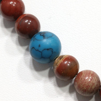 Gemstone Pendant Beaded Necklace, Red Jasper, 1980s Vintage Jewelry