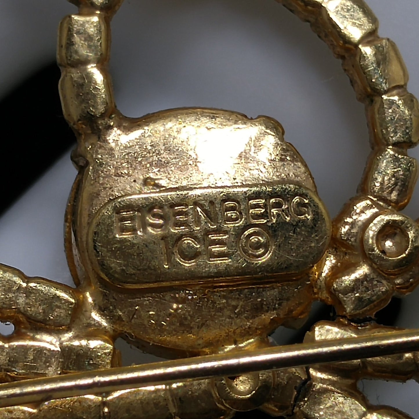 Eisenberg Ice Angel Rhinestone Brooch, Rivoli Clear Rhinestone, 1970s Vintage