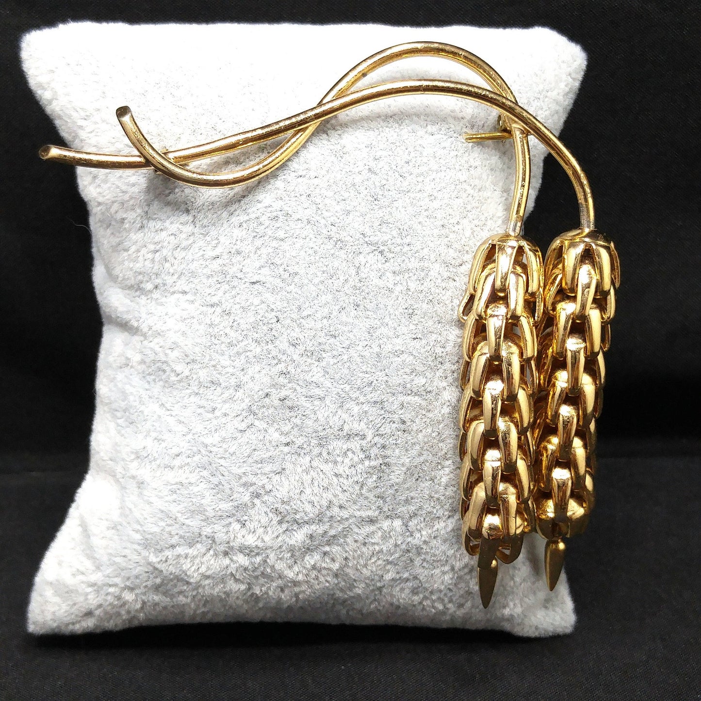 Napier "Wheat Chain" Brooch, Eugene Bertolli Designer, Book Piece, 1950s Vintage Jewelry