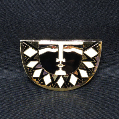 Laurel Burch "Sunface" Brooch, Snake Eyes, Gold Plated, 1980s Vintage Jewelry