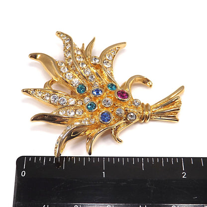 Swarovski Floral Brooch, Multicolored Rhinestones, Swan Logo, Floral Bouquet