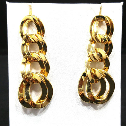 Vintage Monet Gold Chain Parure Necklace Bracelet Brooch Earrings Set 1980s