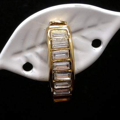 Vintage Christian Dior Half Hoop Baguette Rhinestone Clip Earrings