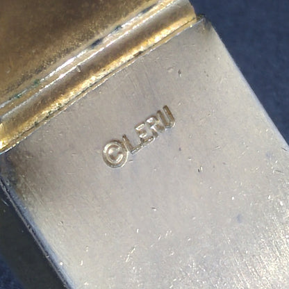 Vintage Leru Baguette Rhinestone & Pearl Cuff Bracelet & Clip Earrings Set 1950s