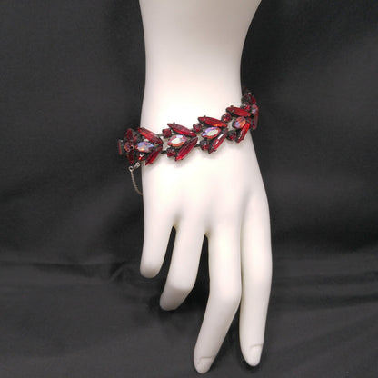 Regency Jewels Red & Pink Japanned Bracelet, 1970s Vintage Jewelry