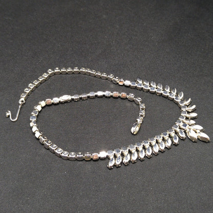 Kramer of New York Clear Crystal Choker Necklace, Wedding Bridal, 1950s Vintage Jewelry