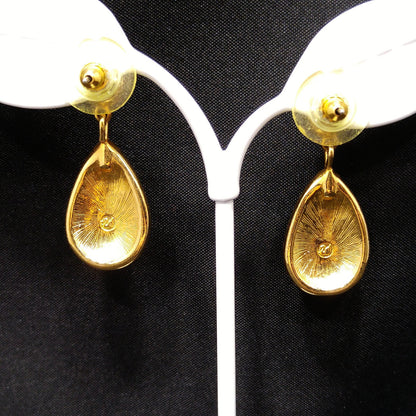 Vintage Swarovski Swan Logo Earrings – Aurora Borealis Crystal Teardrop Dangles