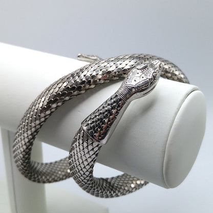 Whiting & Davis Snake Mesh Necklace Bracelet 1970s Egyptian Revival Book Piece