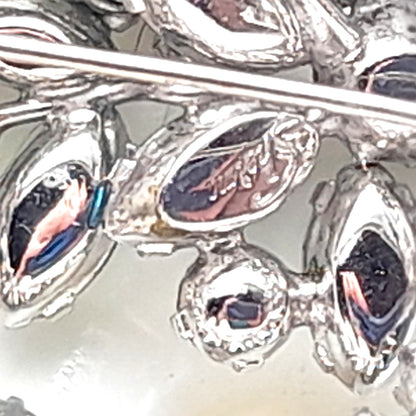 Vintage Sherman Blue Aurora Borealis Rhinestone Brooch