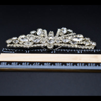 Tammey Jewels Clear Rhinestone Butterfly Brooch, 1960s Vintage Jewelry