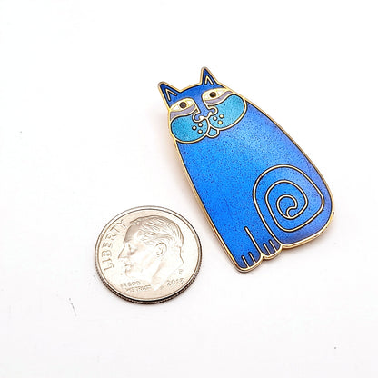 Vintage Laurel Burch Olivia Blue Cat Brooch