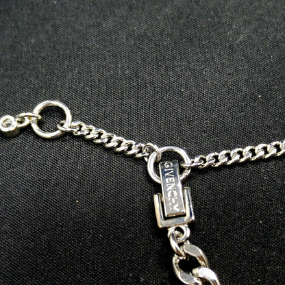 Givenchy Smoky Rhinestone Choker Necklace – 1990s Vintage Jewelry, Rhodium Plated Adjustable Length 16–19 Inches