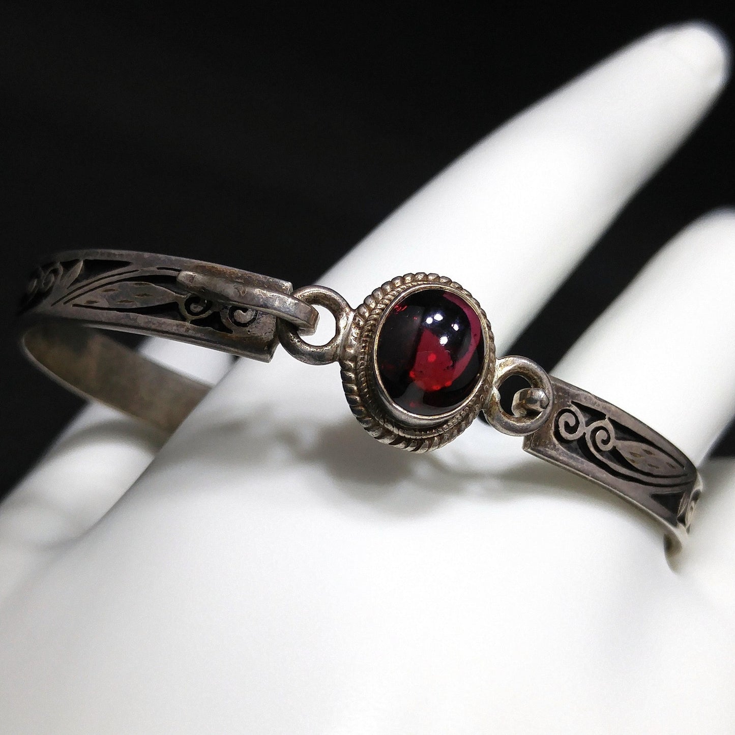 Silver Tourmaline Bracelet, Stamped 925, 1970s Vintage Bracelet