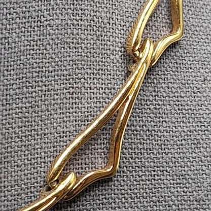 Vintage Monet Unique Link Choker Necklace, Gold Plated, 1960s Vintage Jewelry