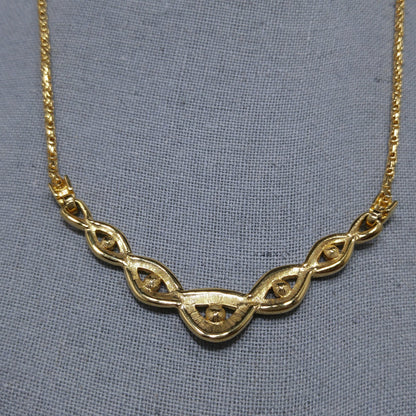 Vintage Swarovski Choker Necklace – Light Blue & Clear Crystals, Gold Plated, 1990s