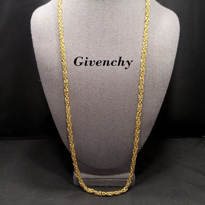 Givenchy Chain Necklace, Fold Over Clasp, 30 Inches, 1980s Vintage Jewelry