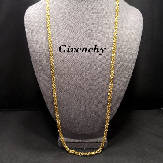 Givenchy Chain Necklace, Fold Over Clasp, 30 Inches, 1980s Vintage Jewelry