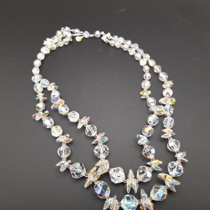 Vendome Aurora Borealis Crystal Necklace, Two Strands