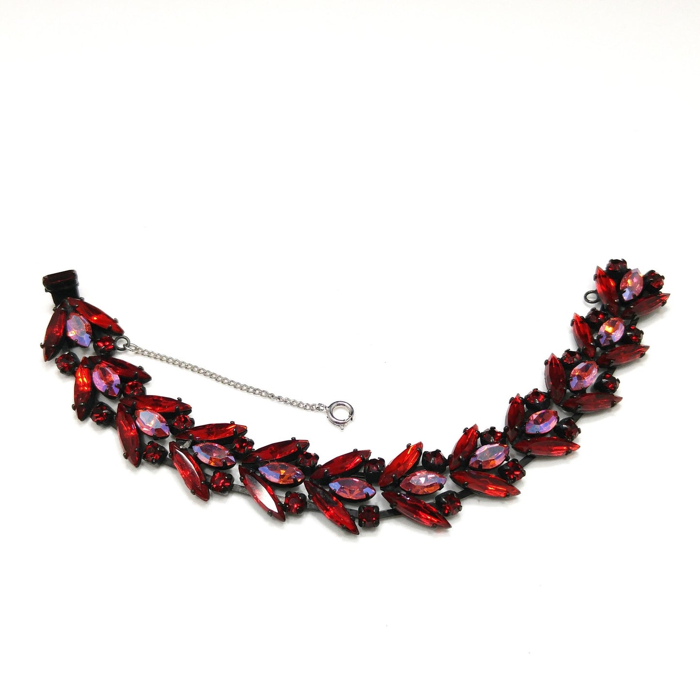Regency Jewels Red & Pink Japanned Bracelet, 1970s Vintage Jewelry