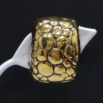 Givenchy Snake Skin Design Clip Earrings, Gold Plated, 1980s Vintage Jewelry