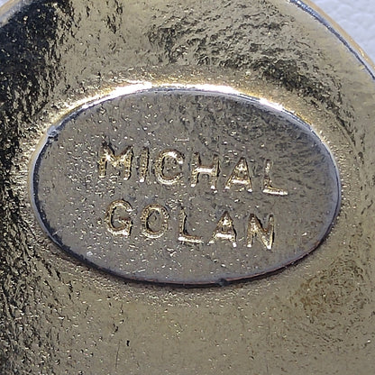 Michal Golan Amethyst Beaded Pendant Necklace, Faux Pearls, Artisan Vintage Jewelry