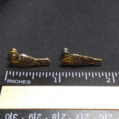 Laurel Burch Lorikeets Post Earrings, Gold Plated, 1980s Vintage Jewelry