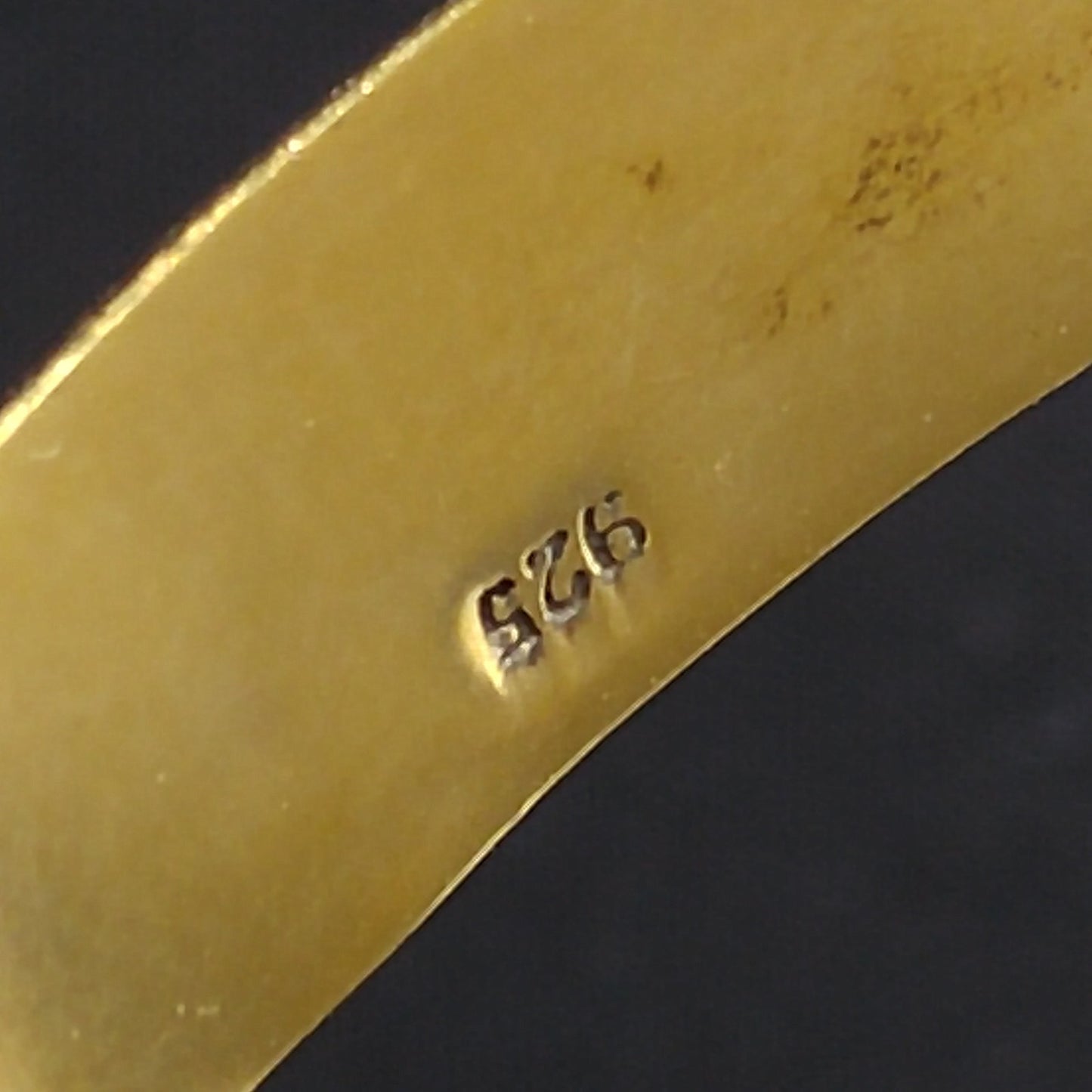 Vermeil Sterling Embossed Hinged Bracelet, Stamped 925, 1940s Vintage Jewelry