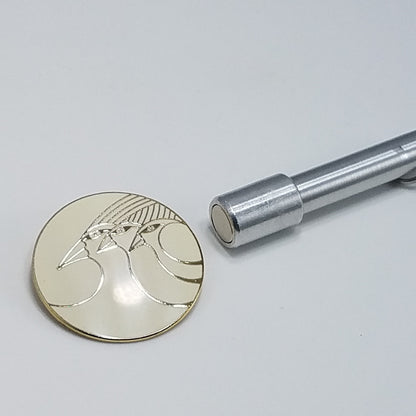 Vintage Laurel Burch Celestial Birds Brooch, Gold Plated Cloisonne, 1980s