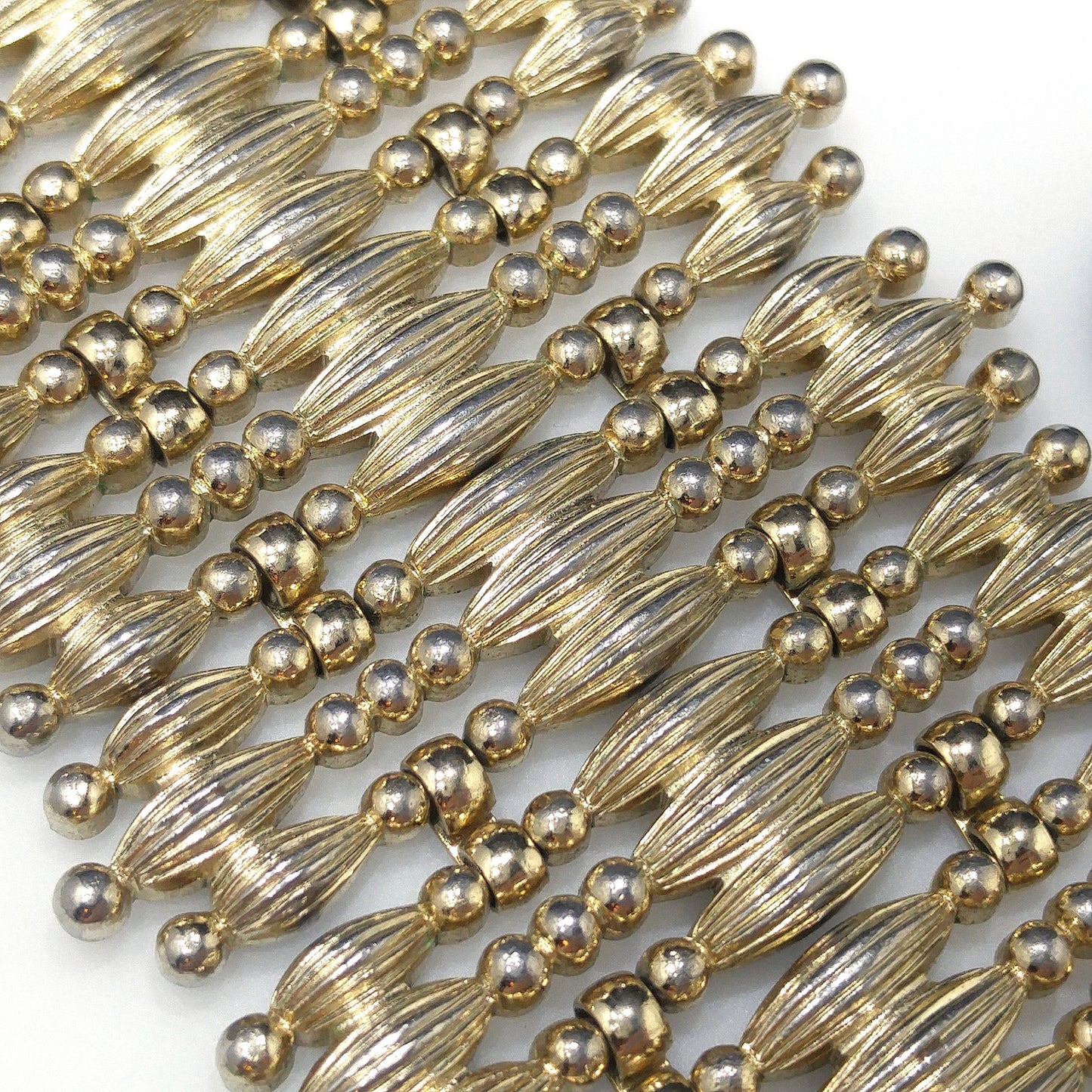 Vintage Monet "Minaret" Mid-Century Bracelet, Gold Plated, Book Piece, 1950s Jewelry
