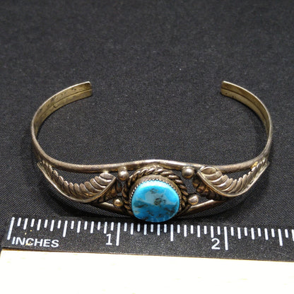 Navajo S. Dickens Cuff Bracelet, Sterling Silver Gemstone, Vintage Jewelry