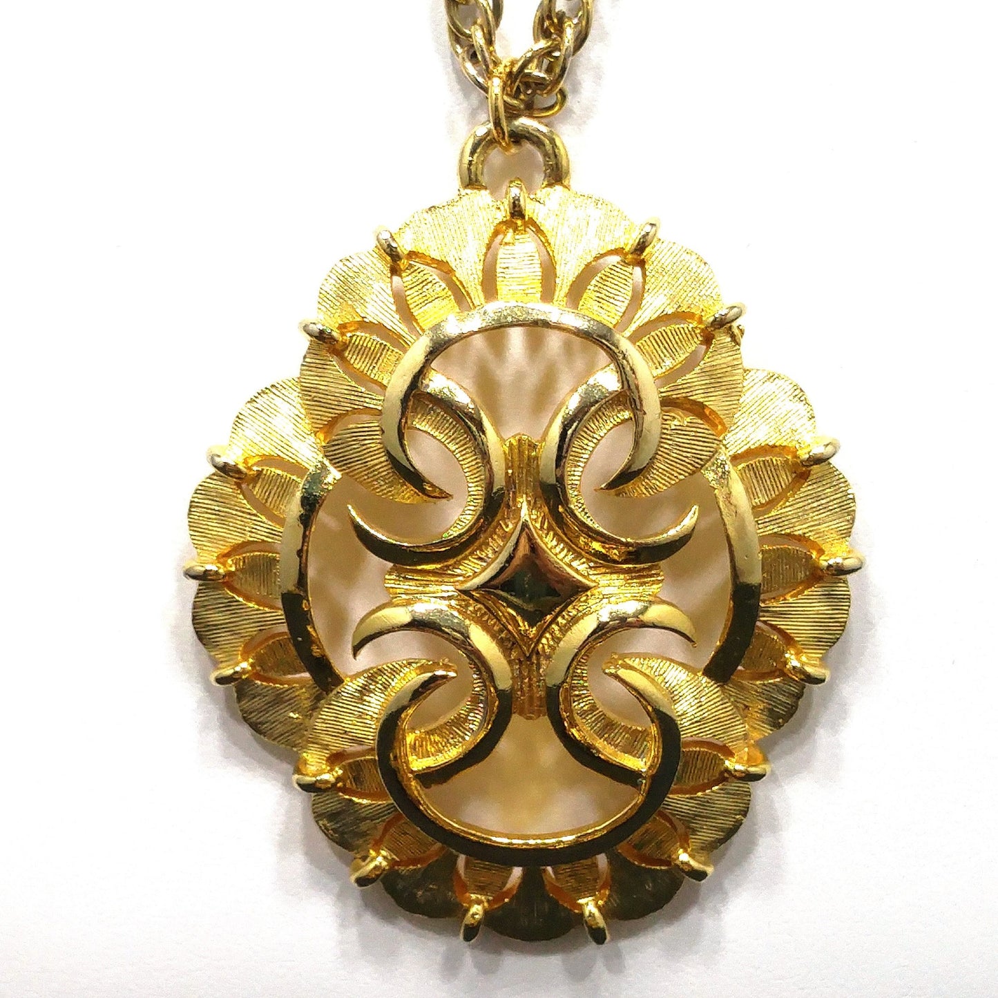 Gold Plated Necklace & Bracelet, Medallion Design, 1960s Vintage Jewelry