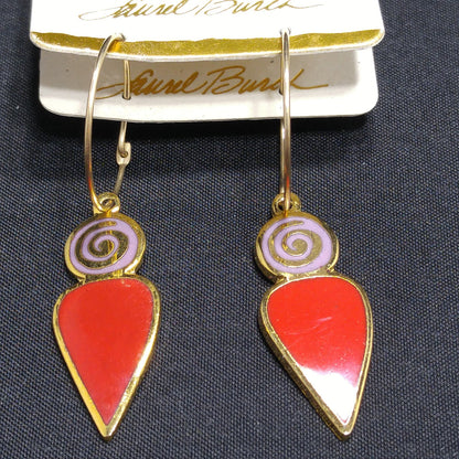 Laurel Burch "Femina" 1993 Earrings, Gold Over Sterling, 1990s Vintage Jewelry