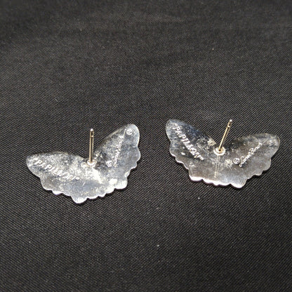 Laurel Burch "Papillon" Post Earrings, Butterfly Cloisonné Enamel, 1980s Vintage