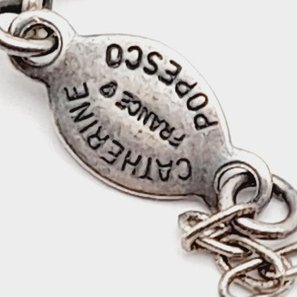 Catherine Popesco France Sterling Silver Plated Oval Locket Necklace 18”