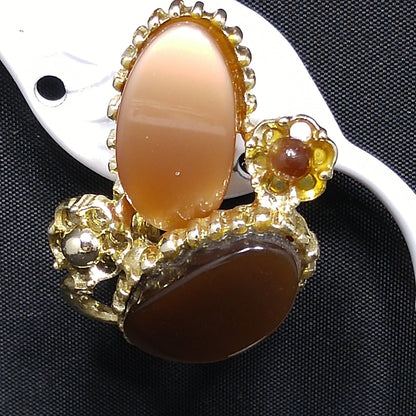 Pakula Topaz Lucite Moonglow Necklace Bracelet Earrings Set, 1950s Vintage Jewelry
