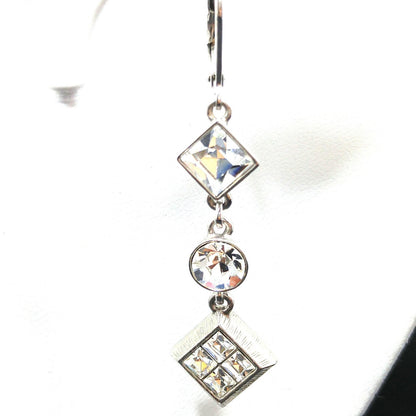 Givenchy 1990s Jewelry Set, Necklace & Earrings, Clear Rhinestones, Rhodium Plated