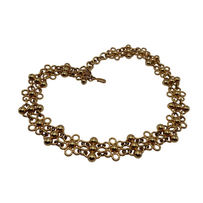 Vintage Monet Designer Matte Gold Plate Etruscan Style Choker Collar Necklace