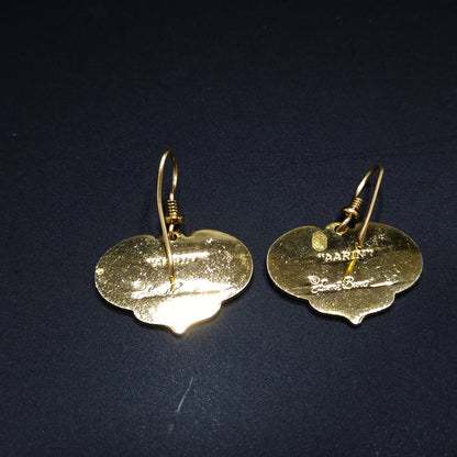 Vintage Laurel Burch "Aarin" Blue Floral Earrings, Gold Plated
