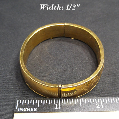 Victorian 12 KT Gold Filled Bracelet, Safety Chain, Floral Embossed, 1930s Vintage Jewelry