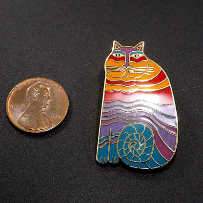Laurel Burch "Rainbow Cats" Brooch, 1980s Vintage Jewelry