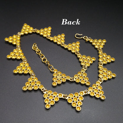 Monet Mid-century Triangle Balls Choker Necklace, Gold Plated, 1950s Vintage Jewelry