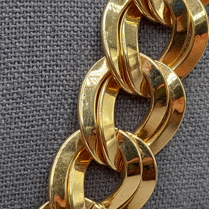 Vintage 1980s MONET Double Curb Chunky Chain Necklace, 20 Inches