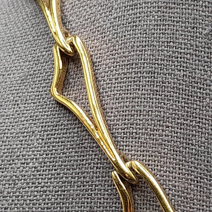 Vintage Monet Unique Link Choker Necklace, Gold Plated, 1960s Vintage Jewelry