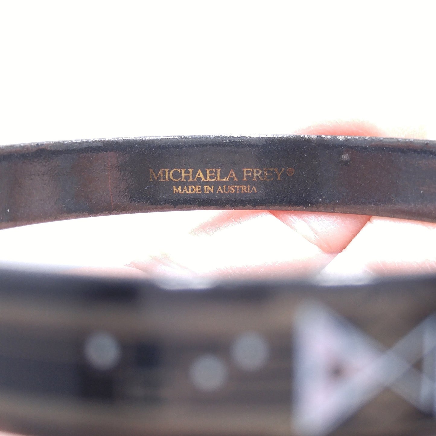 Michaela Frey Austrian Enamel Bangle Bracelet, Made in Austria, 1970s Vintage